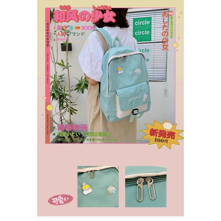 Balo Canvas JASMIN NOIR Cỡ Lớn Họa Tiết Dễ Thương Cho Nữ
