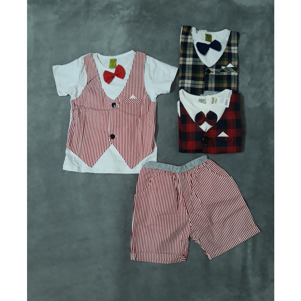 SET BỘ ĐỒ THUN GIẢ VEST DÀNH BÉ TRAI
