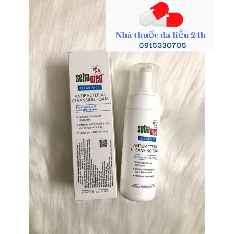 Sữa Rửa Mặt Tạo Bọt Sebamed Kháng Khuẩn Hỗ Trợ Gỉam Mụn pH5.5 150ml