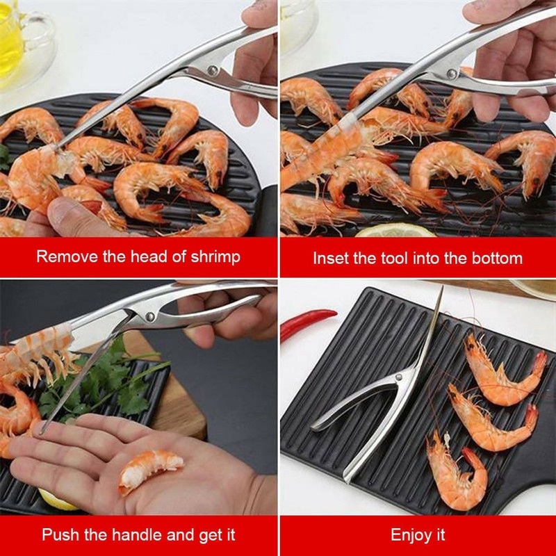 1 Dụng Cụ Tách Vỏ Tôm Nhanh Chóng Bằng Thép Không Gỉ