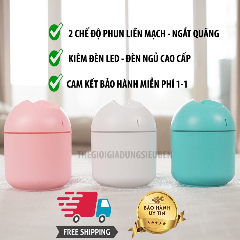 Máy Xông Tinh Dầu - Máy Phun Sương Tạo Ẩm Mini Đèn LED Cao Cấp 250ml