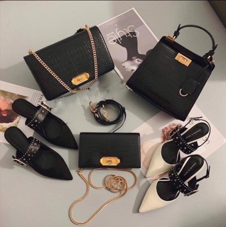 (AUTH-CÓ BILL) VÍ ĐEO CHÉO CHARLES & KEITH 19CM