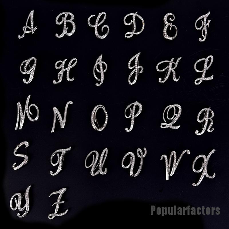 Ghim Cài Áo 26 Chữ Cái Lấp Lánh