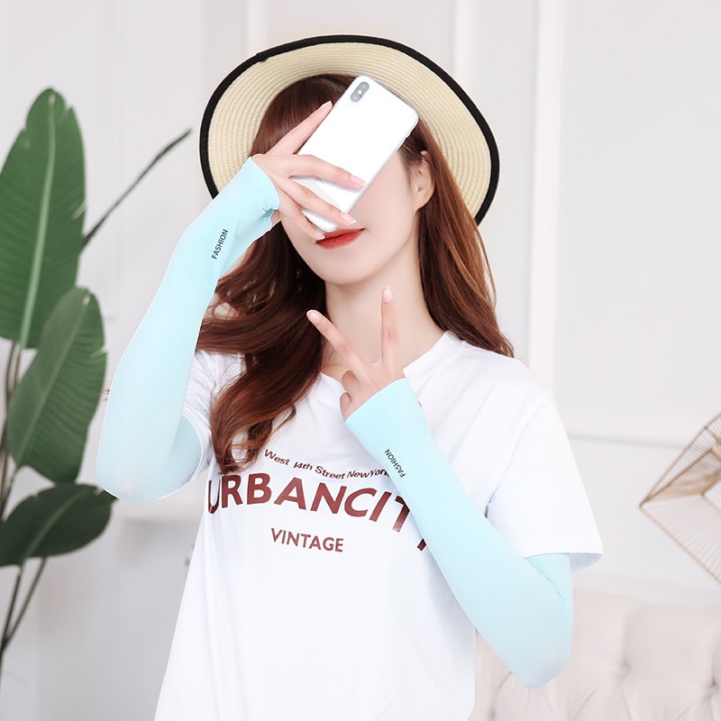 Găng tay chống nắng xỏ ngón Let's Slim nam nữ đều dùng được, cản tia UV, đi chơi đi phượt cực kỳ tốt