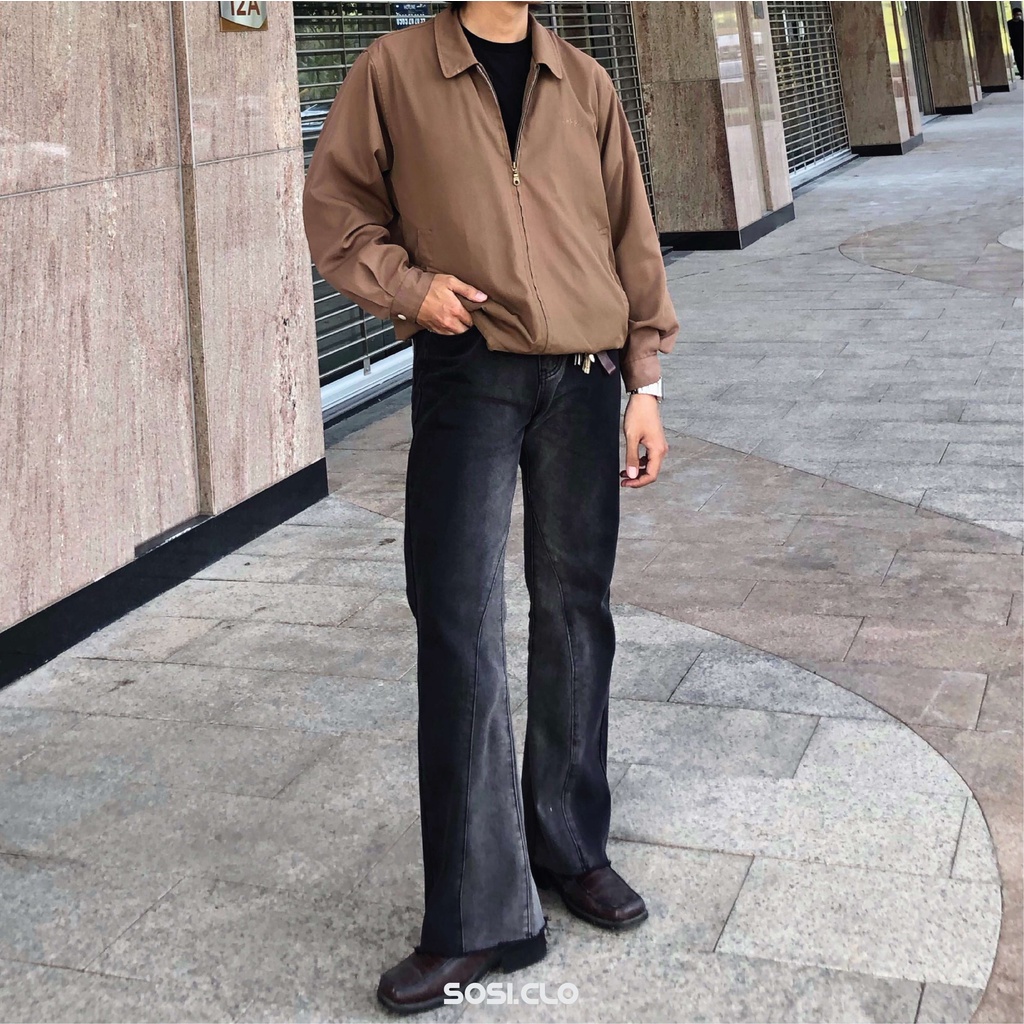 Quần ống loe Flare Jean - Black Sosi.space