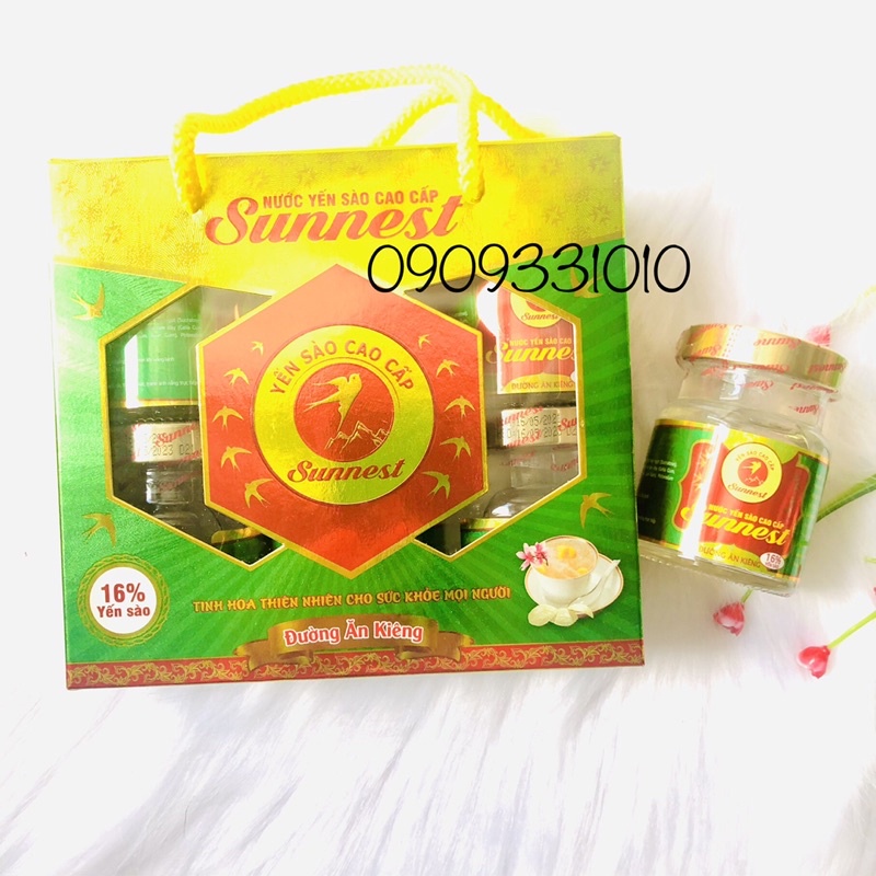 HỘP 6 LỌ NƯỚC YẾN CAO CẤP SUNNEST ĐƯỜNG ĂN KIÊNG