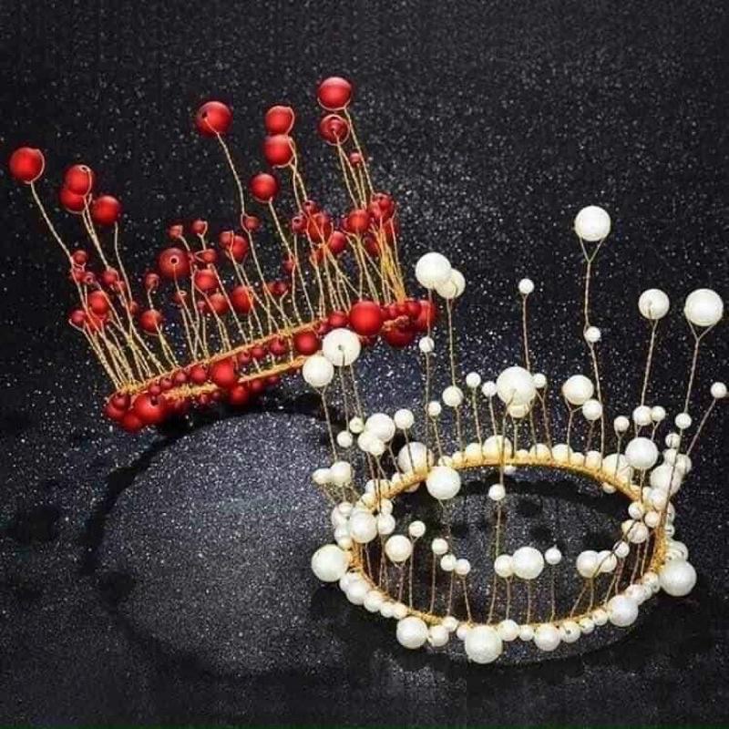 Vương miện ngọc trai decor trang trí bánh ⚡ HÀNG LOẠI 1 ⚡ trang trí cho chiếc bánh sinh nhật thêm hấp dẫn