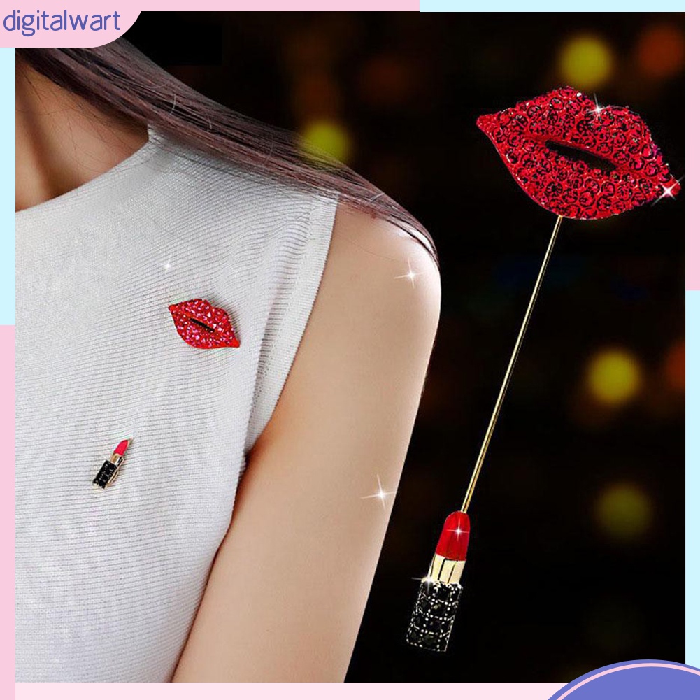 Trâm cài áo hình đôi môi đính đá xinh xắn
