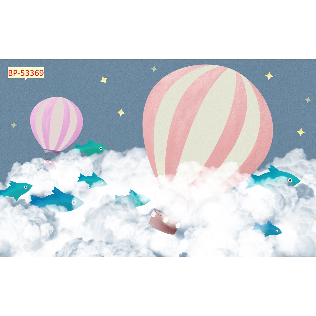 Tranh Dán Tường Phòng Trẻ Em Hình Khinh Khí Cầu chất lượng cao, giá rẻ