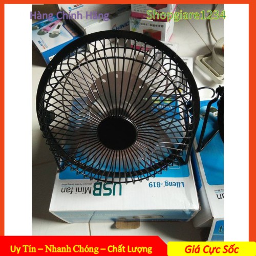 Quạt USB Fan Lồng Sắt Lileng 819, có 3 màu, xoay 360 độ - Chính Hãng Phân Phối 100%, Full Box