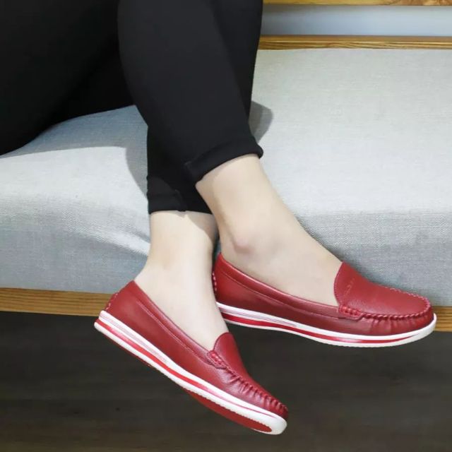 Sale 380k-( Ảnh thật)Giày mọi slip on - moca kaleea da bò nữ các màu | BigBuy360 - bigbuy360.vn
