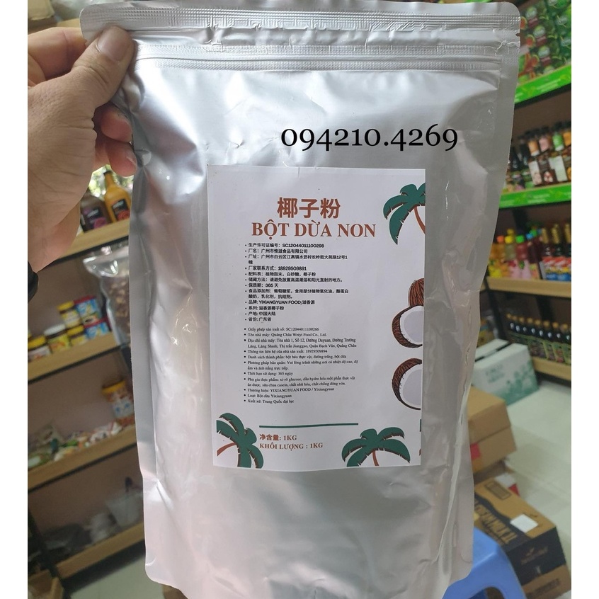 BỘT DỪA NON TÚI BẠC GÓI 1KG - làm chè dừa dầm, trà chanh sữa dừa siêu ngon- Bách hóa nguyên liệu
