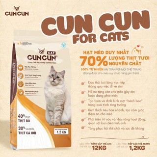 Thức Ăn Cho Mèo Hạt CunCun 1,2kg Hạt Tươi Dinh Dưỡng Dành Riêng Cho Mèo