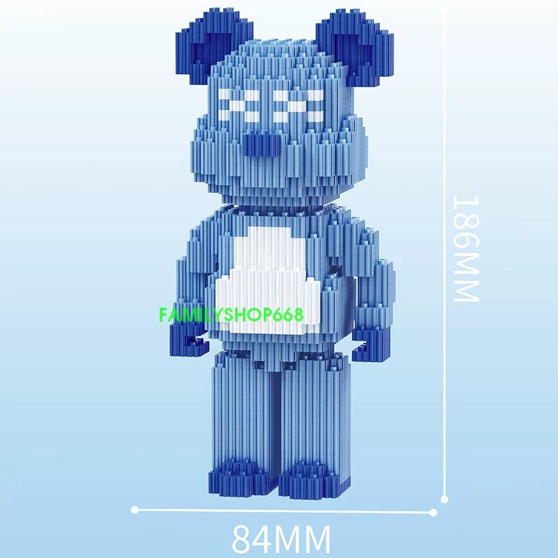Đồ chơi xếp hình Gấu Bearbrick 19cm lắp ráp mô hình Hàng Đẹp bear brick