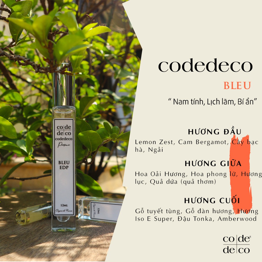 [Mã SKAMLTSM9 giảm 10% đơn 99K] Tinh Dầu Nước Hoa Dạng Xịt Code Deco Bleu 12ml, Nam Tính, Lịch Lãm, Bí Ẩn | WebRaoVat - webraovat.net.vn