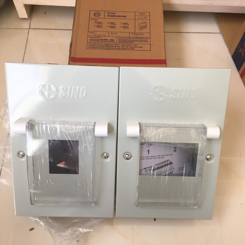 Tủ điện vỏ kim loại chứa 2,3,4 Module - lắp chìm Sino- Hàng chính hãng