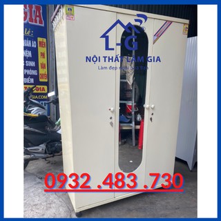 Tủ sắt đựng quần áo 3 cánh 1m8x1m15 lắp ráp Trung Hưng TH-18K3