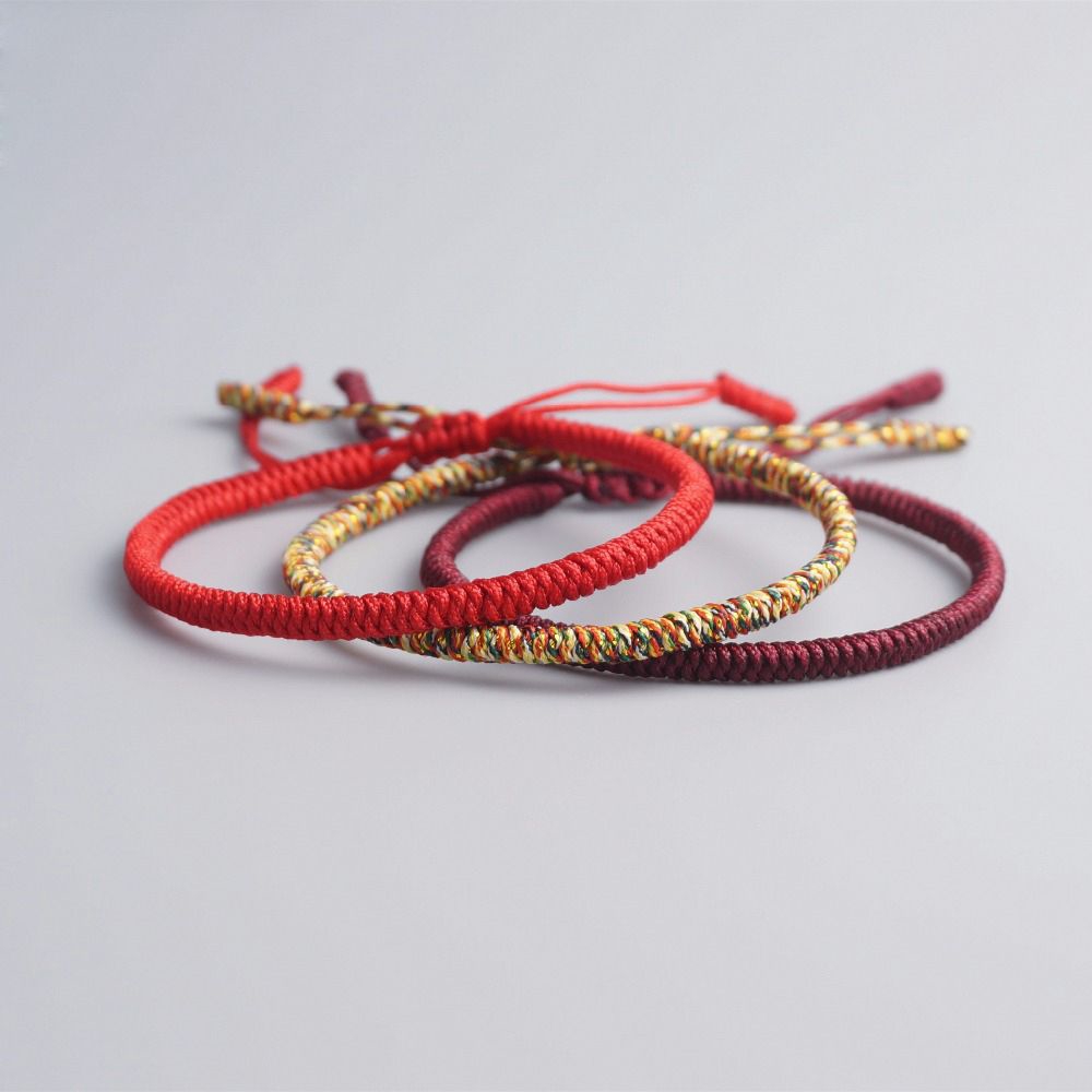 Set 1/3 vòng đeo tay bện sợi chỉ đỏ may mắn