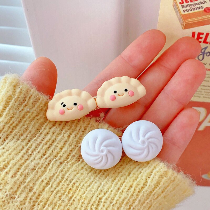 Kẹp tóc đính phụ kiện hình bánh bao hấp dễ thương dành cho trẻ em