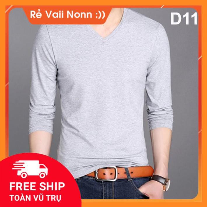 [Hot Sale ] Áo phông nam tay dài cổ tim nhiều màu - không nhăn mềm min thấm hút mồ hôi | BigBuy360 - bigbuy360.vn