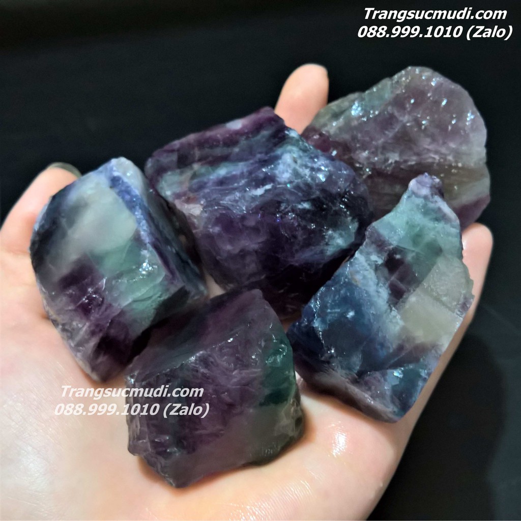 ĐÁ FLUORITE TÍM DẠNG THÔ TỰ NHIÊN 100g HÀNG ĐẸP