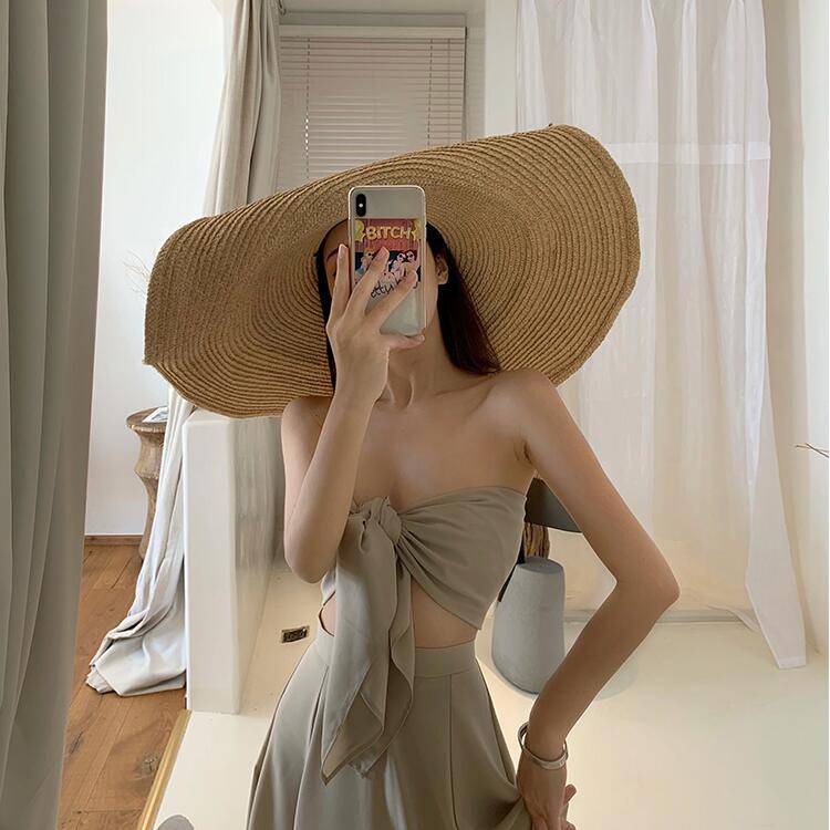 Sét áo cúp ngực thắt nơ mix chân váy maxi dài siêu khí chất