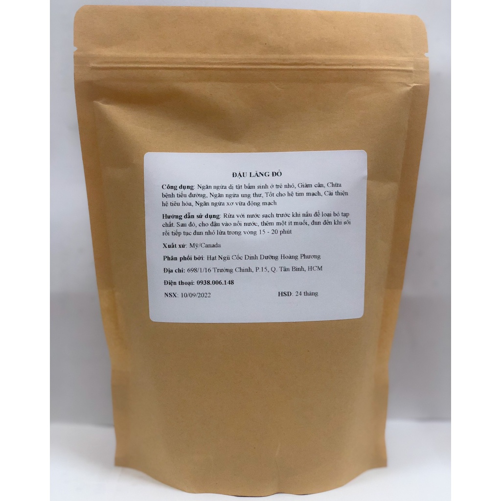 Đậu Lăng Đỏ Hữu Cơ 500G Canada Không Biến Đổi Gen Hạt Dinh Dưỡng Hoàng Phương