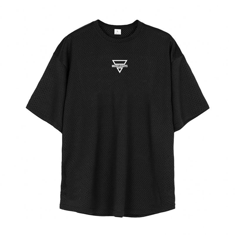 Áo Thun Thể Thao Tay Ngắn Phối Lưới Nhanh Khô Thời Trang Cho Nam