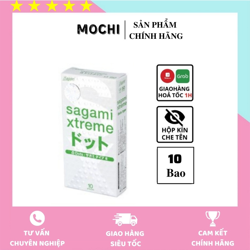 Bao Cao Su Sagami Xtreme White - Có gai nhỏ - Chính Hãng Nhật Bản (Hộp 10 chiếc).