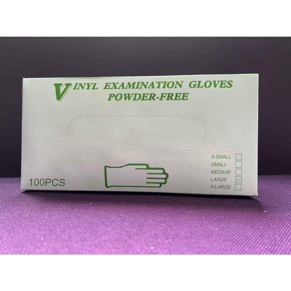 100 CHIẾC/HỘP Găng Tay VINYL KHÔNG BỘT Dùng Trong Thực Phẩm, Vệ Sinh (Powder free Vinyl glove)