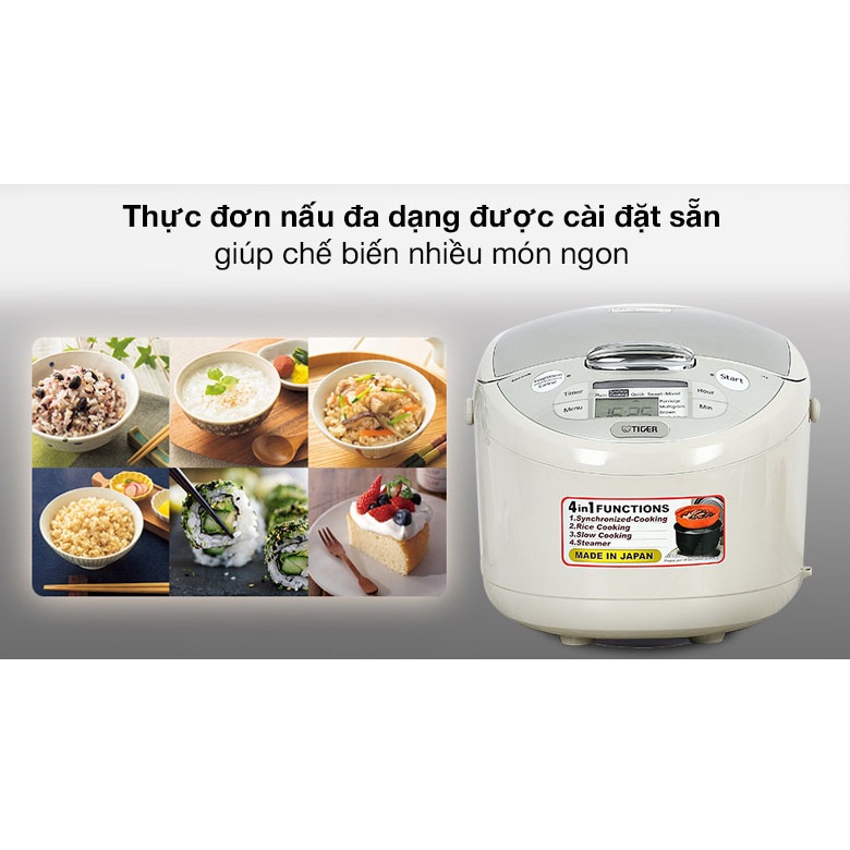 Nồi cơm điện tử 1,8 lít Tiger JAX-S18W 918W - Hàng chính hãng