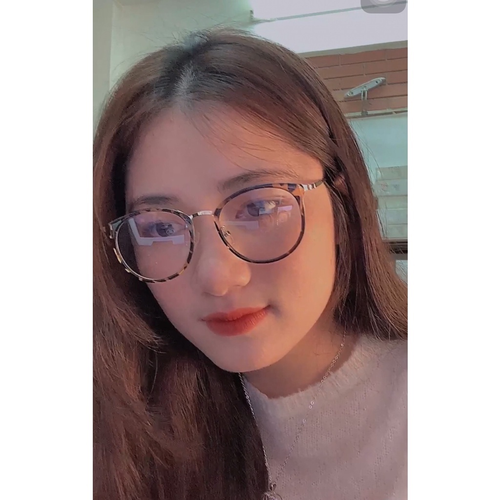 Kính tròn mắt mèo chất liệu kim loại kiểu dáng trẻ trung hot trend 9228