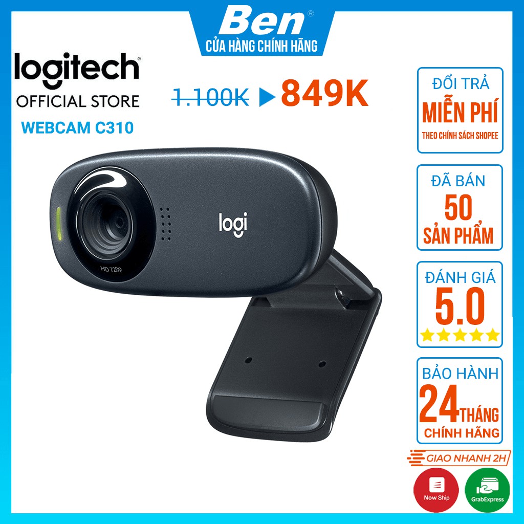 Webcam Logitech C310 (HD) Chính hãng - Webcam C310 Chất lượng HD 720p