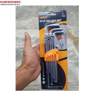 Bộ Lục Giác 9 Cây Hệ Mét 1.5-10mm CENTURY 060803C-9L