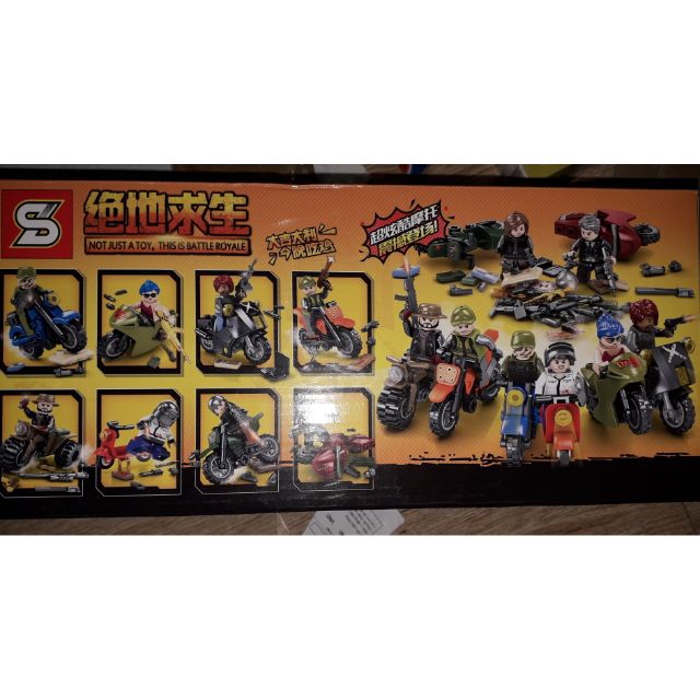 Lắp ráp 1 hộp LegoBattle 1223 xe mô tô có nhiều chi tiết bằng nhựa