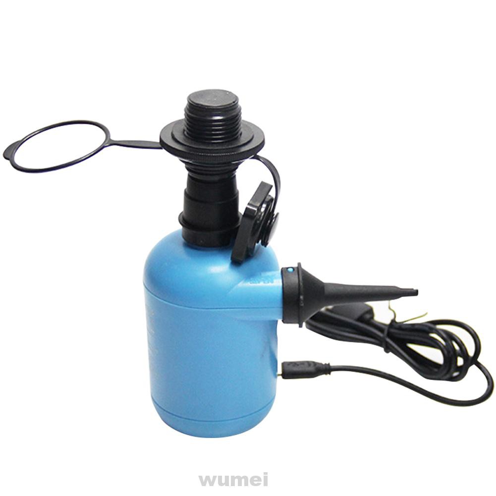 Máy bơm hơi chạy điện USB mini với 3 vòi bơm dùng để bơm phao/thuyền hơi khi đi cắm trại/chơi thể thao dưới nước