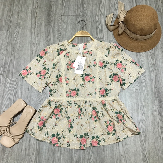 Áo babe doll thêu hoa
