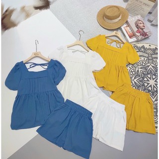bán sỉ set babydoll cổ vuônb