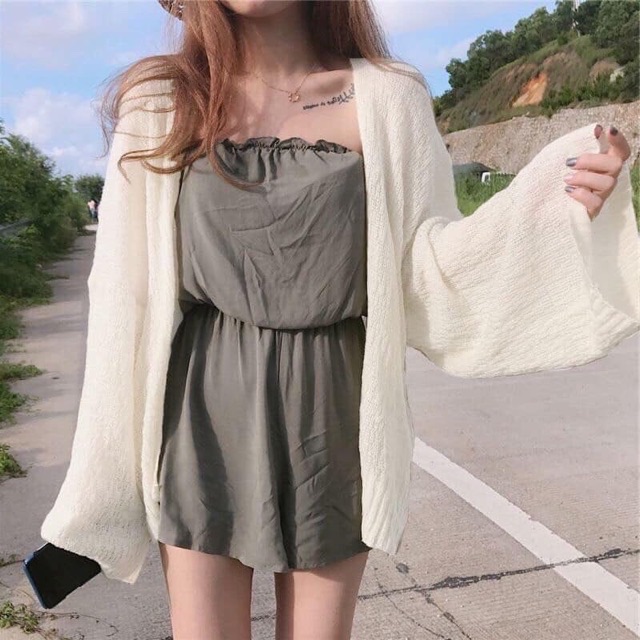 Áo khoác cardigan len mỏng Quảng Châu form rộng cao cấp - kèm hình thật - C5C