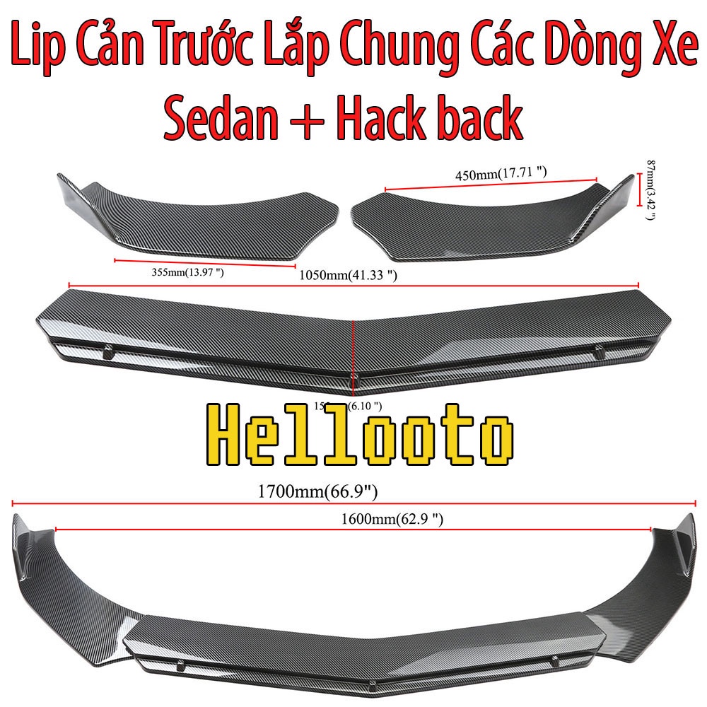 Lip trước/ lippo trước/ Cản trước lắp chung cho các dòng xe 4 chỗ sedan và hack back mẫu M02