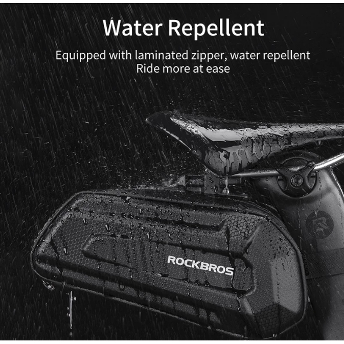 ROCKBROS1.7L Bicycle Bag Waterproof Rear Large Capatity Quick Release Seatpost Shockproof Double Zipper Rear Bag