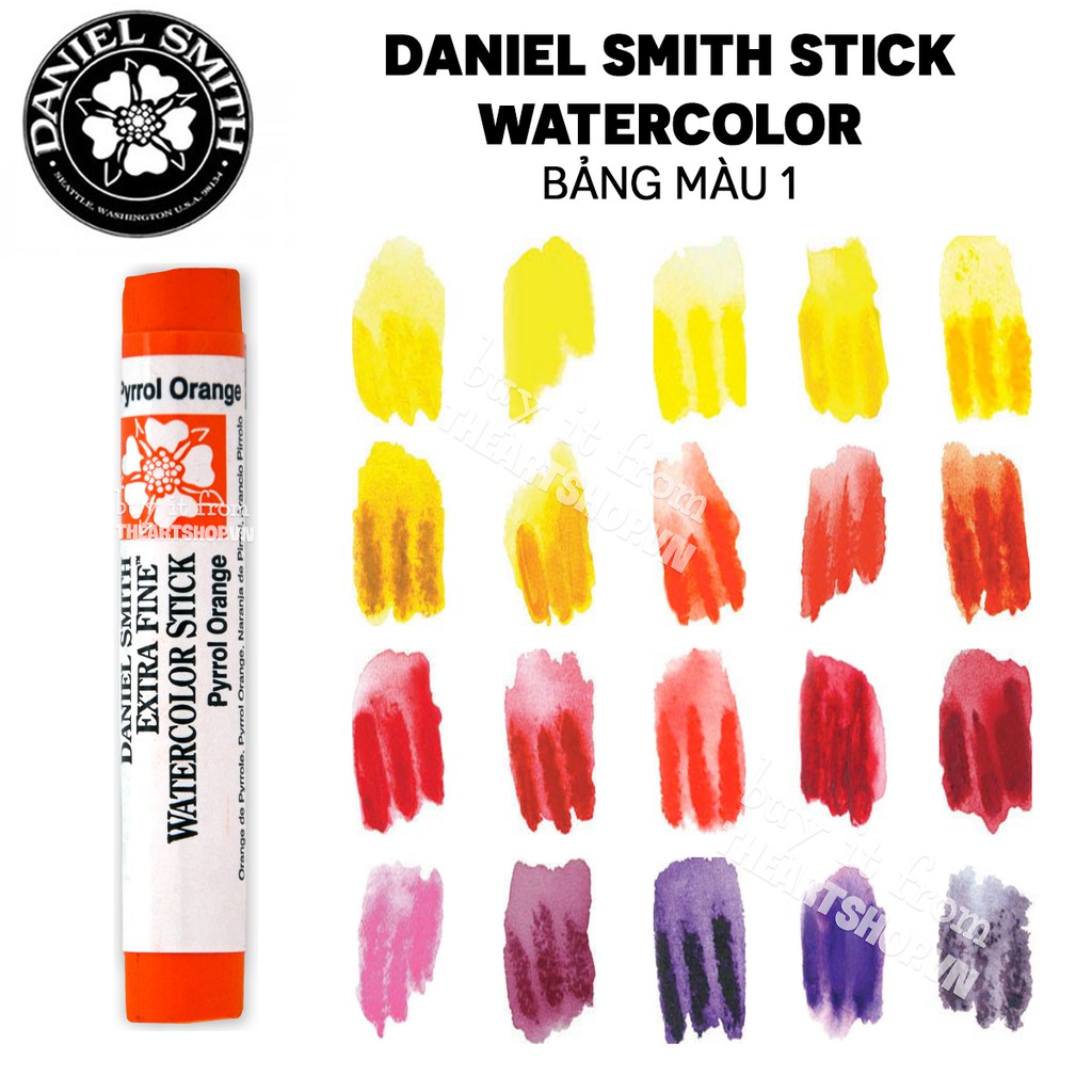 (P1)Màu nước DANIEL SMITH dạng stick (Bán lẻ) - DANIEL SMITH Watercolour Sticks 2.4ml/12ml