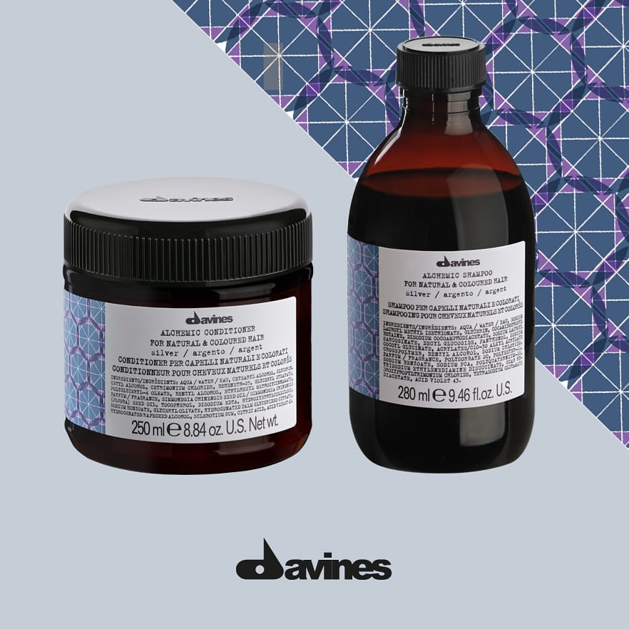 DẦU GỘI XẢ DAVINES ALCHEMIC SILVER CHO TÓC NHUỘM XÁM BẠC 280ML- 250ML