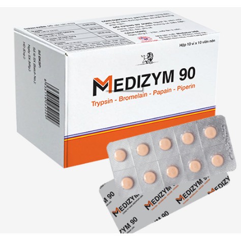 MEDIZYM 90 – Hỗ trợ giảm sưng, đau họng viêm đường hô hấp (100 viên)