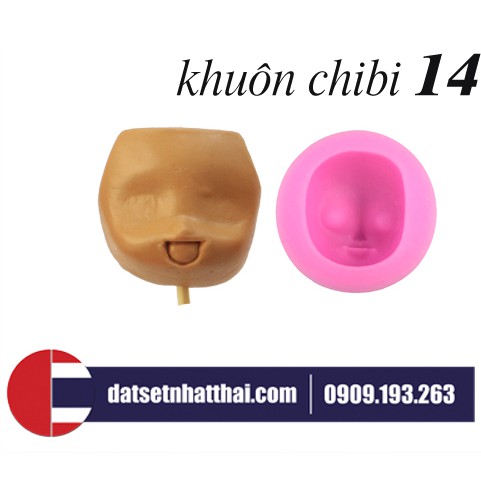 Khuôn Ép Mặt Tượng Chibi Búp Bê Figure Polymer Clay, Đất Sét Nhật Thái số 14