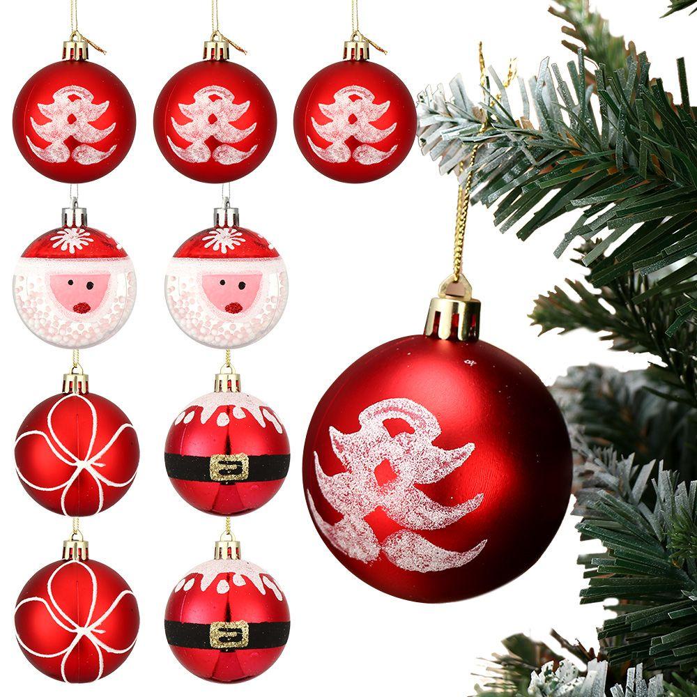 Set 9 Trái Châu 6cm Treo Trang Trí Giáng Sinh