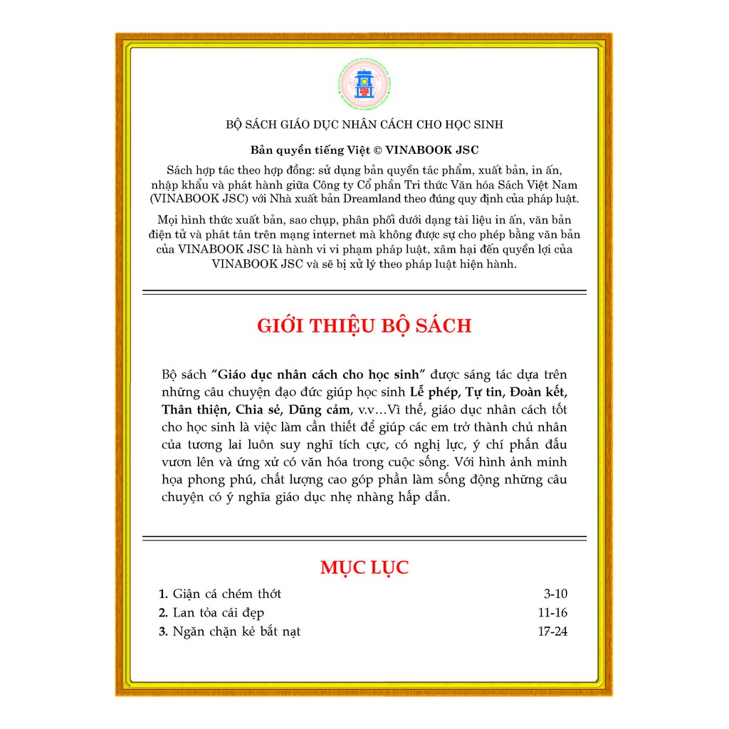 Sách - Giáo Dục Nhân Cách Cho Học Sinh – Đừng Bắt nạt