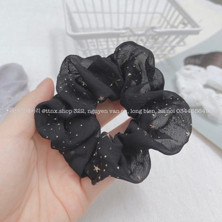 Chun buộc tóc scrunchies tím