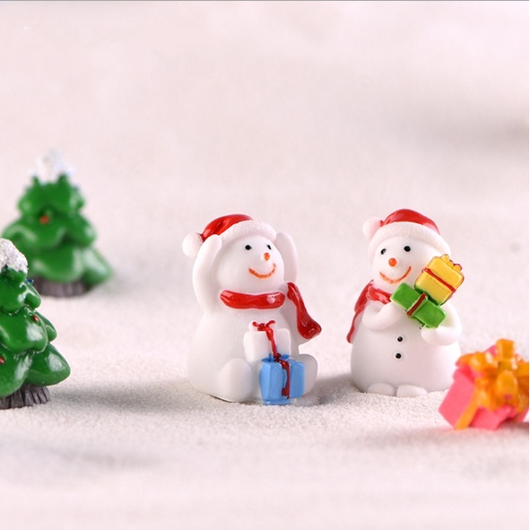 Mô hình người tuyết dễ thương, tuần lộc, ông già noel, gói quà Giáng sinh trang trí tiểu cảnh, móc khóa, DIY