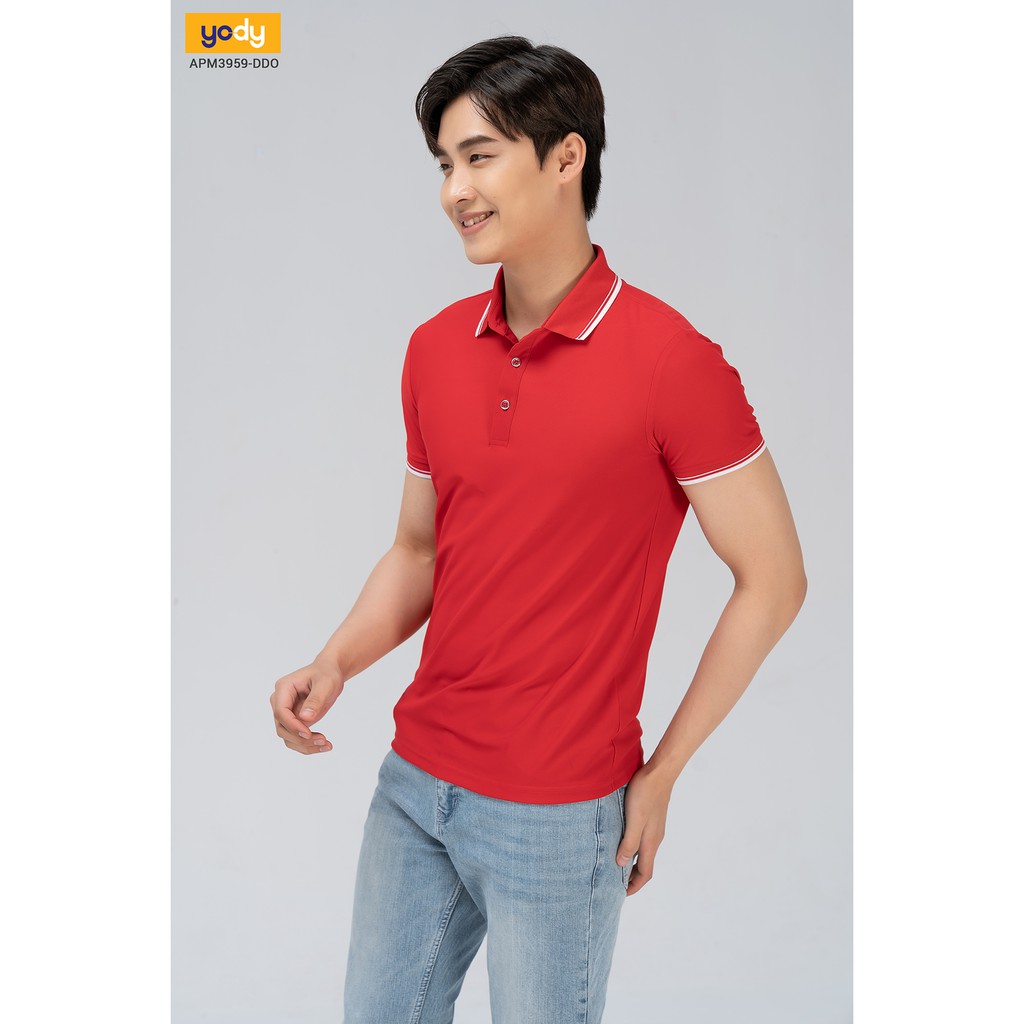 Áo Thun Nam Có Cổ Áo Phông Polo Nam airy cool bo kẻ YODY APM3959 | BigBuy360 - bigbuy360.vn